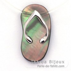 Mother-of-Pearl and Rhodiated Sterling Silver sandal pendant