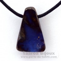 Waxed cotton Necklace and 1 Boulder Australian Opal - 18.6 carats
