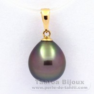 18K solid Gold Pendant and 1 Tahitian Pearl Semi-Baroque A 9.9 mm