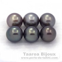 Lot of 6 Tahitian Pearls Round C from 8.7 to 8.9 mm