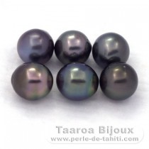 Lot of 6 Tahitian Pearls Semi-Baroque D from 8.6 to 8.9 mm
