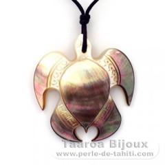 Mother-of-Pearl Pendant and Cotton Necklace