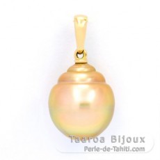 18K solid Gold Pendant and 1 Australian Pearl Ringed B 12.2 mm
