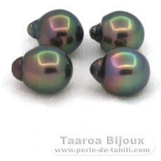 Lot of 4 Tahitian Pearls Semi-Baroque B from 9.5 to 9.7 mm