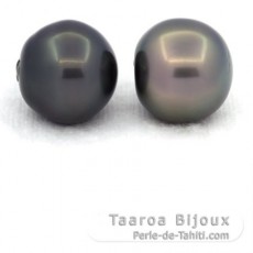 Lot of 2 Tahitian Pearls Semi-Baroque C 14 mm