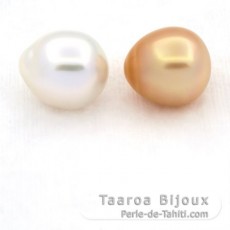 Lot of 2 Australian Pearls Semi-Baroque C 11.5 and 11.6 mm