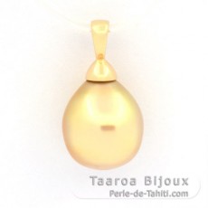 18K solid Gold Pendant and 1 Australian Pearl Semi-Baroque B 11.1 mm