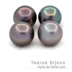 Lot of 4 Tahitian Pearls Near-Round C from 10 to 10.4 mm