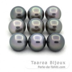 Lot of 9 Tahitian Pearls Round C from 11.5 to 11.9 mm