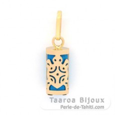 18K Gold Pendant and Turquoise - 10 mm - Turtle