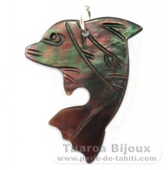Tahitian Mother-of-Pearl Dolphin Pendant