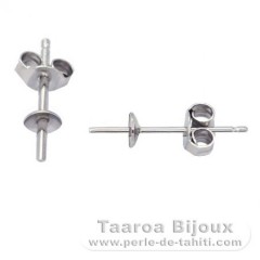 Earrings for pearls from 6 to 10 mm - Rhodiated Silver .925
