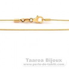 18K Solid Gold Cable Necklace - Length = 40 cm - 18'' / Diameter = 0.8 mm