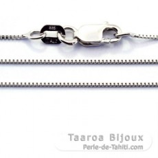 Rhodiated Sterling Silver Chain - Length = 45 cm - 18'' / Diameter = 0.6 mm