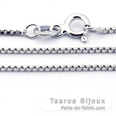 Rhodiated Sterling Silver Chain - Length = 45 cm - 18'' / Diameter = 0.8 mm