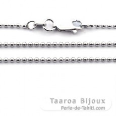 Rhodiated Sterling Silver Chain - Length = 60 cm - 22'' / Diameter = 1.5 mm
