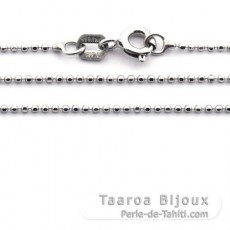 Rhodiated Sterling Silver Chain - Length = 40 cm - 16'' - Diameter = 1 mm