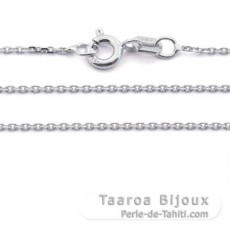 Rhodiated Sterling Silver Chain - Length = 45 cm - 18'' / Diameter = 1 mm