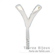 18K Solid White Gold Pendant for 1 Pearl from 9 to 12 mm