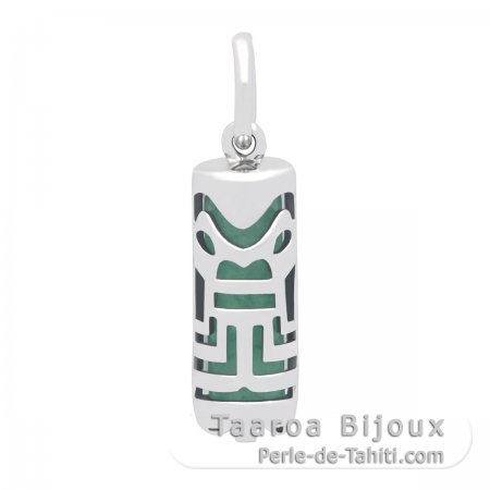 Silver and Aventurine Tiki - 15 mm - Abundance