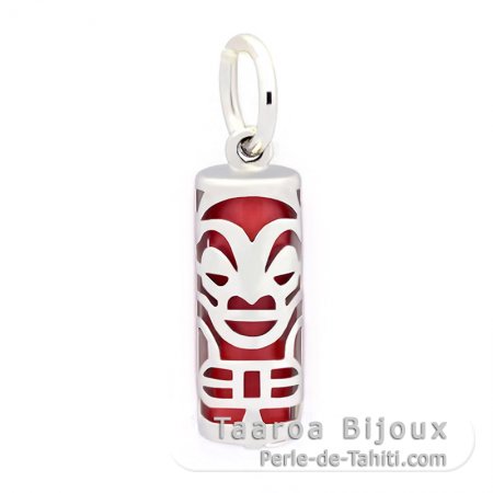 Silver and Pink Agate Tiki - 15 mm - Health