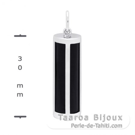 Silver and Black Agate Tiki - 30 mm - Health