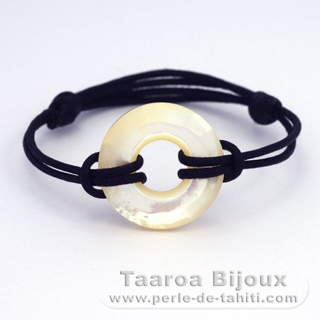 Cotton Bracelet and  Mother-of-pearl 25mm
