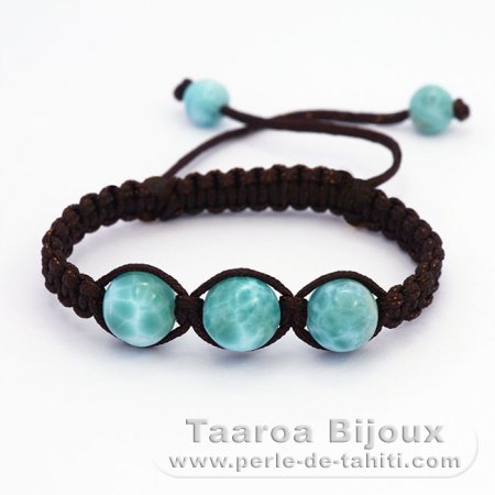 Nylon Bracelet and 5 Larimar - 5.4 gr