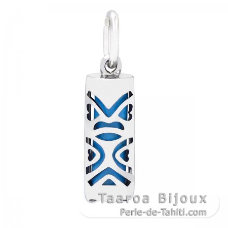 Silver and Turquoise Tiki - 15 mm - Luck
