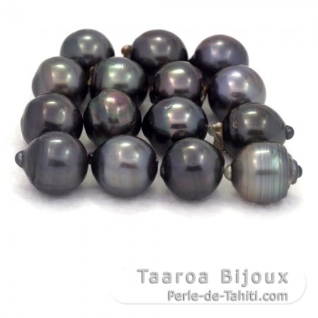 Lot of 15 Tahitian Pearls Baroque D from 12 à 12.4 mm