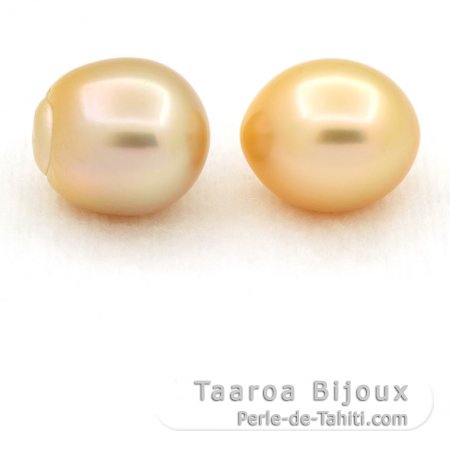 Lot of 2 Australian Pearls Semi-Baroque C 11 and 11.3 mm