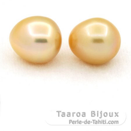 Lot of 2 Australian Pearls Semi-Baroque C 11.6 and 11.7 mm