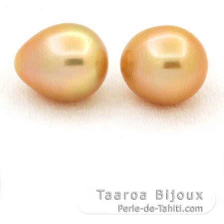 Lot of 2 Australian Pearls Semi-Baroque C 11 and 11.1 mm
