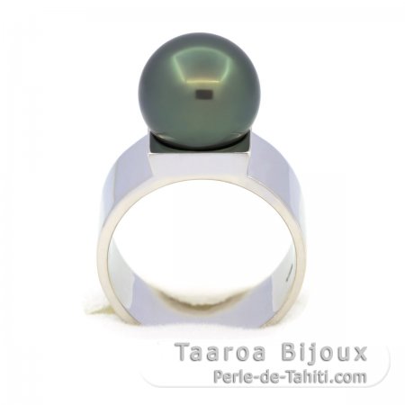 Tahitian pearl ring sales sterling silver