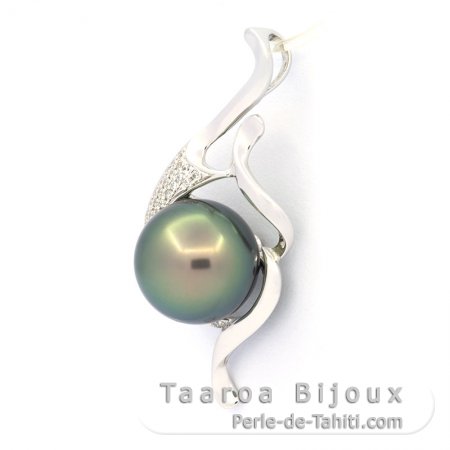 Details about   18" AAA 10-11mm Natural black green Tahitian Pearl Pendant necklace fine silver 