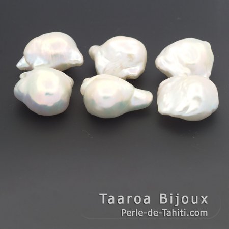 6 Freshwater Pearls Baroque B 13.5 mm
