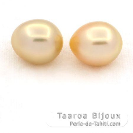 Lot of 2 Australian Pearls Semi-Baroque C 11.5 and 11.8 mm