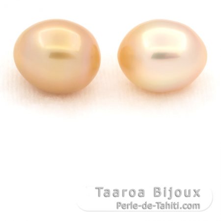 Lot of 2 Australian Pearls Semi-Baroque C 11.3 and 11.4 mm