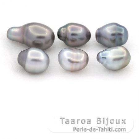 Batch of 6 Tahitian Keishis - 3 gr