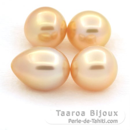 Lot of 4 Australian Pearls Semi-Baroque BC from 11 to 11.4 mm