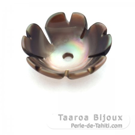 Flower of Tahitian mother-of-pearl - Diameter: 8.5 mm