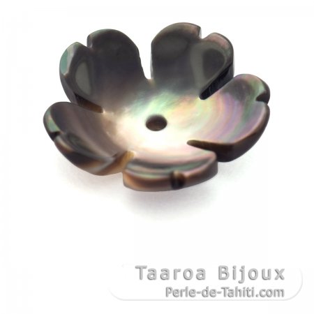 Flower of Tahitian mother-of-pearl - Diameter: 12 mm