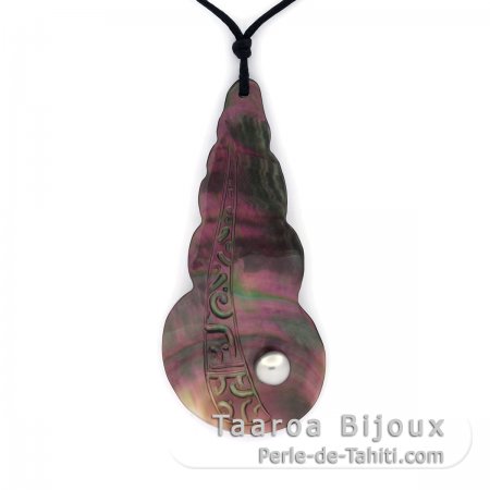 Mother-of-Pearl pendant and 1 Keishi
