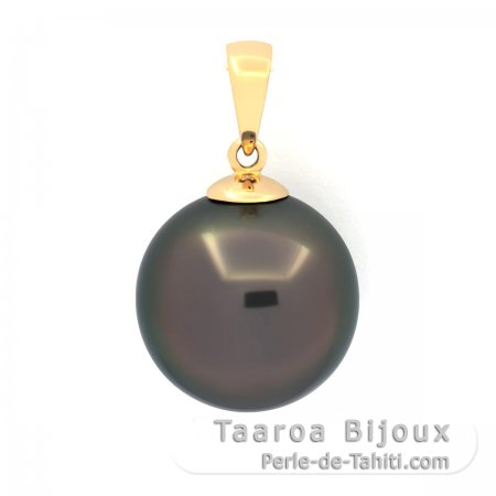 Pingente em Ouro 18K e 1 Prola Tahiti Redonda B 12.6 mm