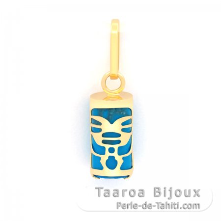 18K Gold Pendant and Turquoise - 10 mm - Mana
