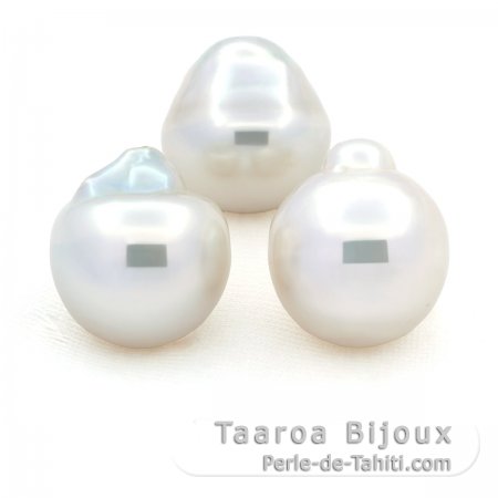 Lot of 3 Australian Pearls Baroque D 14.3 mm