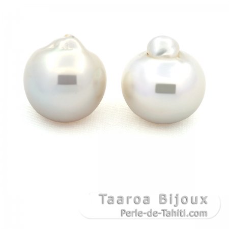 Lot of 2 Australian Pearls Semi-Baroque C 14.6 mm