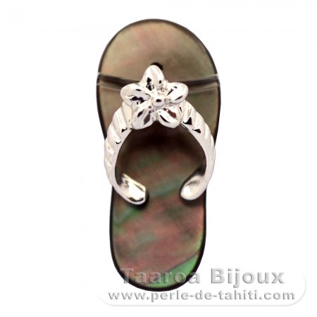 Mother-of-Pearl and Rhodiated Sterling Silver sandal pendant