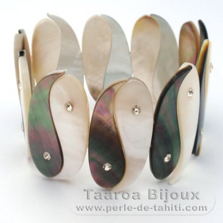 Tahitian Mother-of-pearl bracelet - Diameter = 6 cm