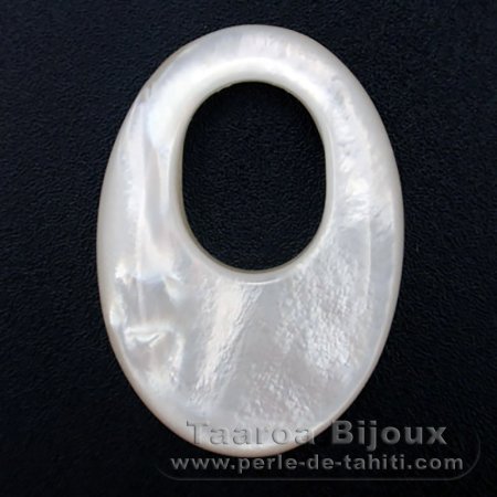 Mother-of-pearl oval shape - 35 x 25 mm